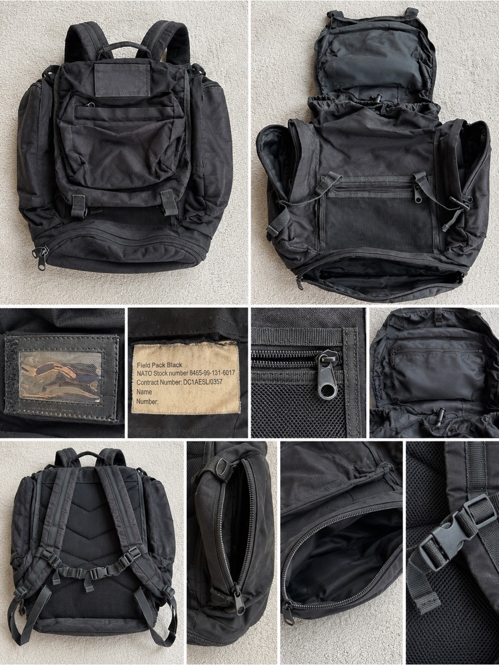British Army NATO Field Pack Black 30L Backpack NSN 8465-99-131-6017